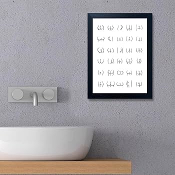 Amazon.com: Framed Funny Bathroom Wall Art Canvas Print